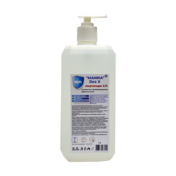 Антисептик кожный Хлоргексидин Гель 0,3 %, MANNA Dez Х 1 л