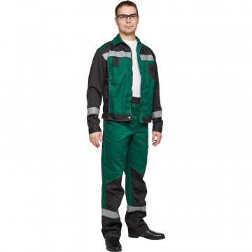 Спец.одежда летняя Костюм мужской л21-КБР зелен/черн. (р.60-62) 170-176