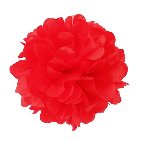 Украшение бумажное Помпон 20см красный 6048242