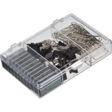 Набор канцелярский Attache 3отд.(Скобы 24/6, зажимы 19 мм, скрепки 28 мм,)