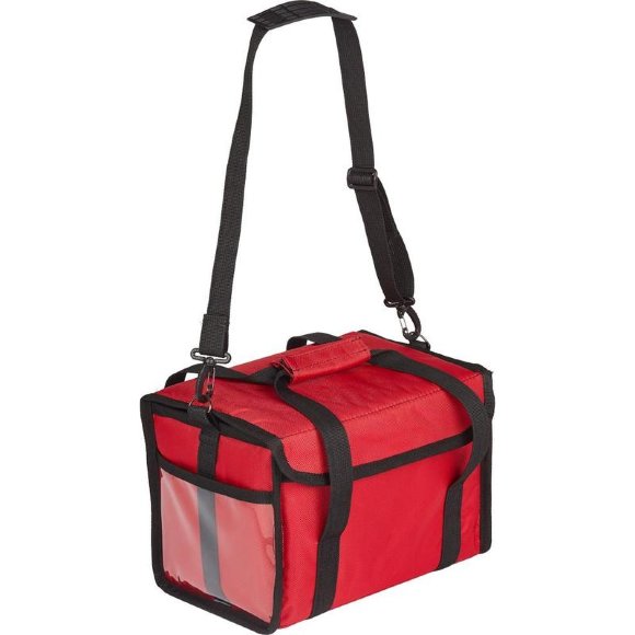 Термосумка для обедов ткань красная 30х20х20 (12л)