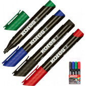 Маркер перманентный KORES набор 4 цв. 3-5 мм скошенный наконечник 20945