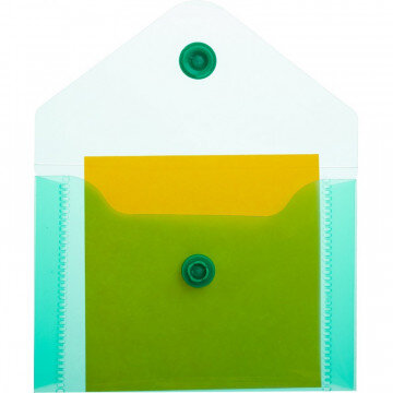 Папка -конверт на кнопке А7 105x74мм 180 мкм  ассорти,Attache  20шт.уп.