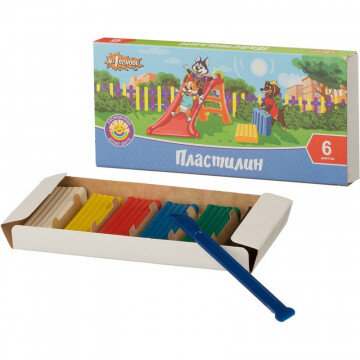 Пластилин №1 School Шустрики 6цв 120г
