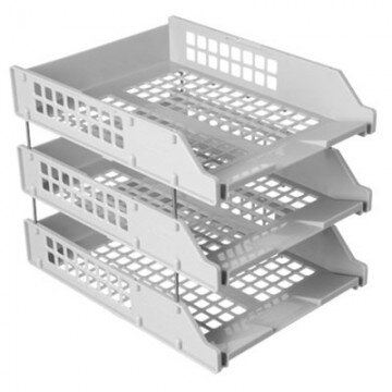 Лотки STRONG наб. из 3х лотков гориз. на металл. стержн. 6см сер