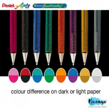 Ручка гелевая Pentel Hibrid Dual Metallic 0,55мм хамелеон серебро