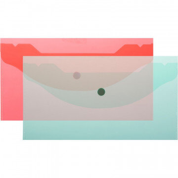 Папка конверт на кнопке А6 135x250мм,Attache 180мкм, ассорти, 10шт.уп