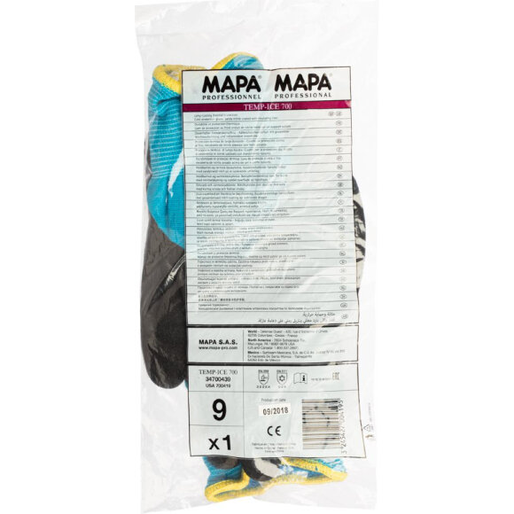 Перчатки защитные трикотажные утепленные Mapa TempIce 700 нитрил покр р 10