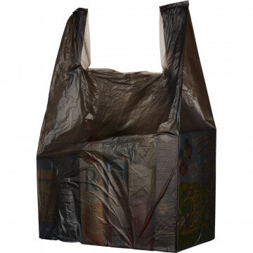 Пакет-майка ПНД 38+20х68 15мкм 100шт./уп. черный