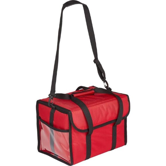 Термосумка для обедов ткань красная 35х25х25 (22л)