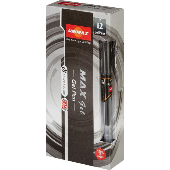 Ручка гелевая Unimax Max Gel 0,5мм, черн, неавтом