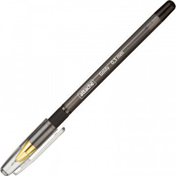 Ручка шариковая Attache Goldy, 0,3мм, черный, маслян.,неавт., с манж. Ручка шариковая Attache Goldy, 0,3мм, черный, маслян.,неавт., с манж.