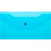 Папка конверт на кнопке А6 135x250мм,Attache 180мкм, синий, 10шт.уп