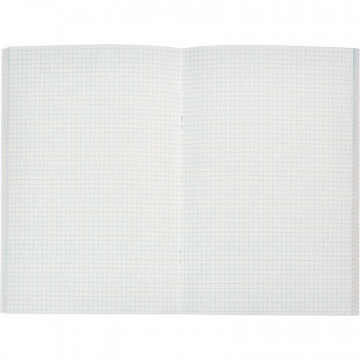 Тетрадь общая А4,96л,клет,скреп,обл.бумвинил,блок офсет-2 Синяя