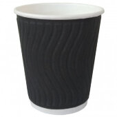 Стакан одноразовый бум двухслойный d-80мм 200мл черный(волна) 37шт/упNDW9