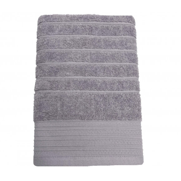 Полотенце махровое 50х90 Страйп серый опал
