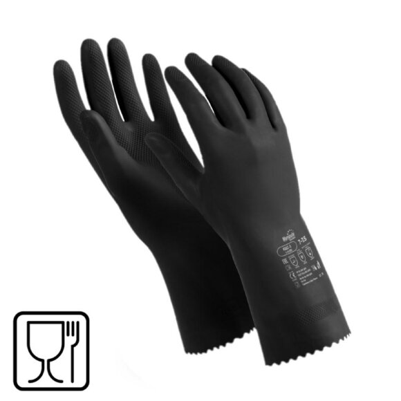 Перчатки защитные латекс,черный Manipula КЩС-2 (L-U-032/CG-943) р.8-8,5
