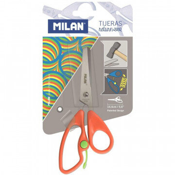 Ножницы детские Milan Return с фиксатором, цвет красный, блистер (BWM10019)