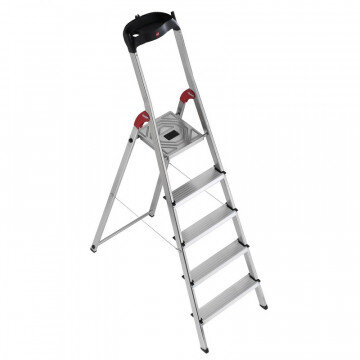 Стремянка HAILO L60 5 ступенек Н=280см с лотком, алюм (8160-507)