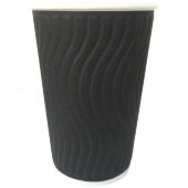 Стакан одноразовый бум двухслойный d-90мм 300мл черный(волна) 40шт/упNDW12