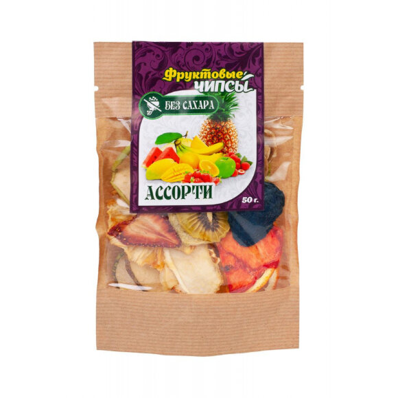 Чипсы фруктовые Ассорти (без сахара) 50гр фч-асс-50 Чипсы фруктовые Ассорти (без сахара) 50гр фч-асс-50