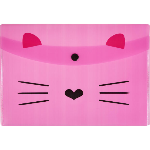 Папка-конверт на кнопке А5 №1School Kitty 2 шт/уп (1 роз., 1 черн) Папка-конверт на кнопке А5 №1School Kitty 2 шт/уп (1 роз., 1 черн)