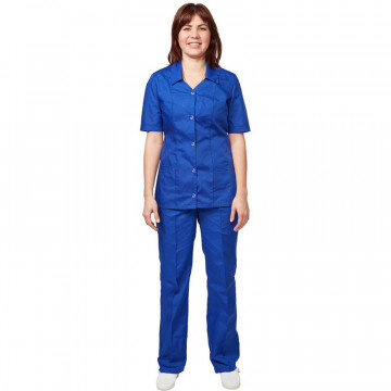 Костюм для горничных и уборщиц женский у12-КБР василек (р.44-46)р.158-164