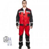 Спец.одежда летняя Костюм мужской л21-КПК красн/черн. (р.56-58) 170-176
