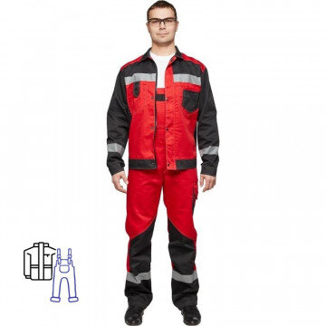 Спец.одежда летняя Костюм мужской л21-КПК красн/черн. (р.56-58) 170-176 Спец.одежда летняя Костюм мужской л21-КПК красн/черн. (р.56-58) 170-176