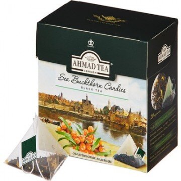 Чай Ahmad Tea облепиховые леденцы черный пирамидки,20пак/уп 1402