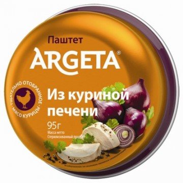 Мясные консервы Паштет из куриной печени Argeta 95г