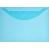 Папка-конверт на кнопке (клапан) 180 синий прозрачный 10 шт/уп