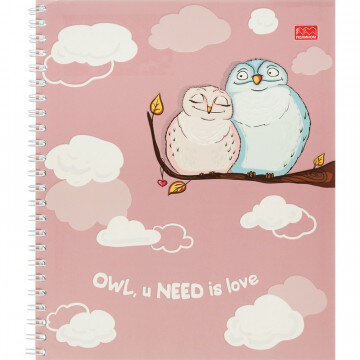 Тетрадь общая А5,60л,кл,гребень,мелов.карт+выбор.УФлак Чувства,4диз 23с4-60