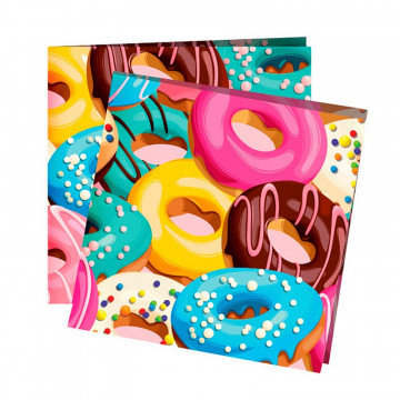 Салфетки одноразовые 24х24 Пончики 12шт/уп арт.6058319