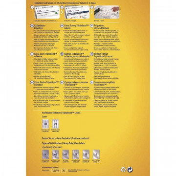 Этикетки самоклеящиеся супер стойкие L6141-20, 63,5х33,9мм, 20л.480шт/уп