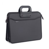 Папка портфель пласт на 4 отд А4+ 390*320, усилен. ручка, черн.