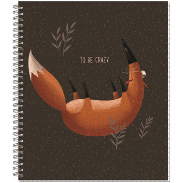 Тетрадь общая А5,60л,кл,греб,мелов.картон+выбор.УФлак Лисоньки,4диз 2801-60