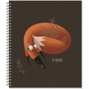 Тетрадь общая А5,60л,кл,греб,мелов.картон+выбор.УФлак Лисоньки,4диз 2801-60