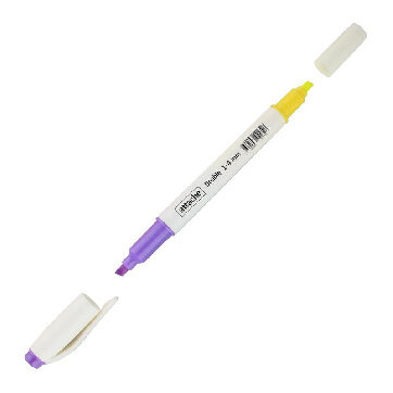 Маркер выделитель текста Attache Double 1-4 мм желт/фиолетовый