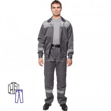 Спец.одежда летняя Костюм муж. л22-КБР т.сер./св.сер (р.52-54) 158-164