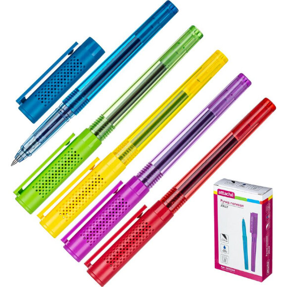 Ручка гелевая Attache Jolly, корпус ассорти, цвет чернил синий