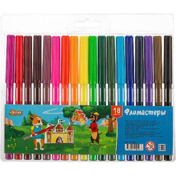 Фломастеры №1 School Шустрики 18 цв