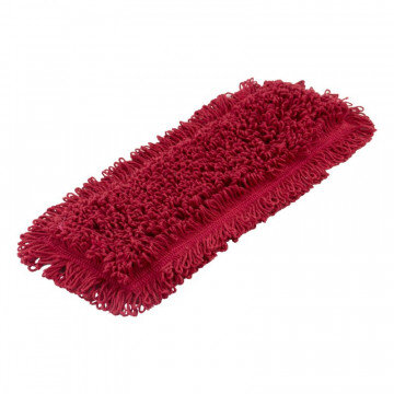 Насадка для швабры МОП плоский 40х13см ухо+карман хлопок красный CN3066