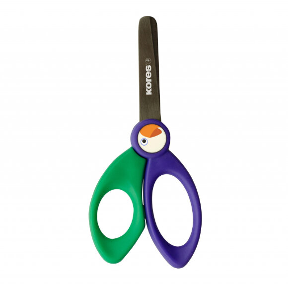 Ножницы детские Kores Birdy,125мм,с пластик. ручками, тупоконечные, ассорти