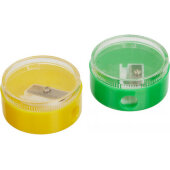 Точилка для карандашей 401027, с контейнером, цв.ассорти 2 шт.в уп.