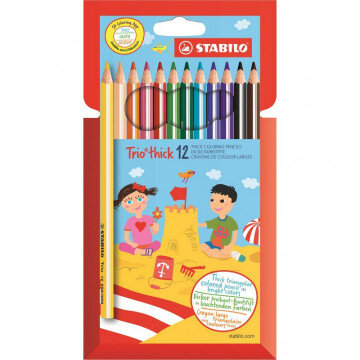 Карандаши цветные 12цв 3-гран Stabilo Trio Jumbo 203/12-01 Карандаши цветные 12цв 3-гран Stabilo Trio Jumbo 203/12-01