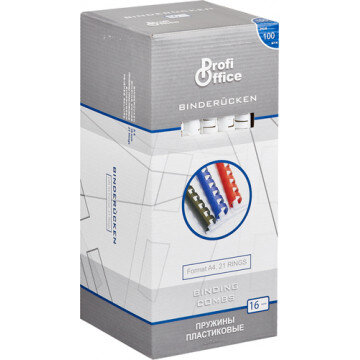 Пружины для переплета пластиковые ProfiOffice 16мм, белые 100шт/уп.