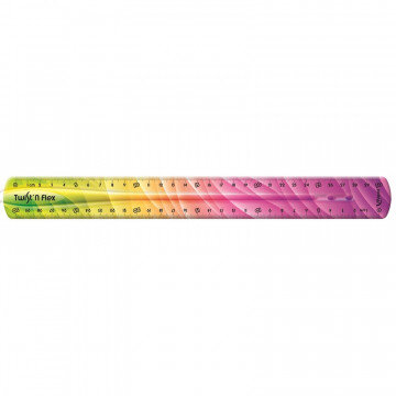 Линейка 30см Maped TWIST?N FLEX PATTERNS, гибкая, радужная расцветка