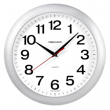 Часы настенные Troyka, модель01, диаметр 290мм,  пластик 11170100 серебро