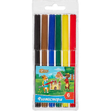 Фломастеры №1 School Шустрики 6 цв
